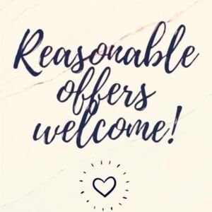 Wall Art Sign "Reasonable Offers Welcome" in Navy Blue